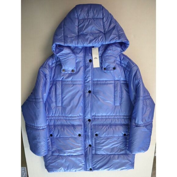 Urban Outfitters OB1649500 Women's Sz M Blue Hooded Oversized Puffer Jacket - Picture 12 of 16
